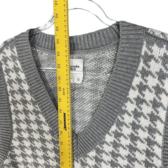 Abercrombie & Fitch Womens S Houndstooth Soft Knit Sweater Vest Cottagecore - Picture 9 of 13